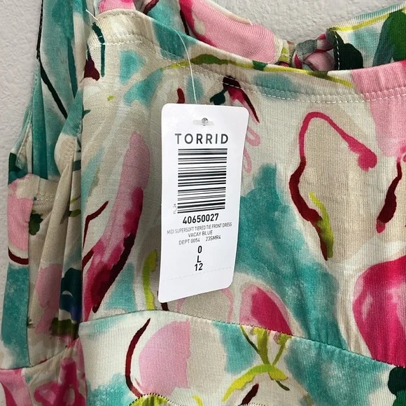 Torrid Tropical Floral Super Soft Knit Midi Dress  NWT Size Large - Picture 8 of 11
